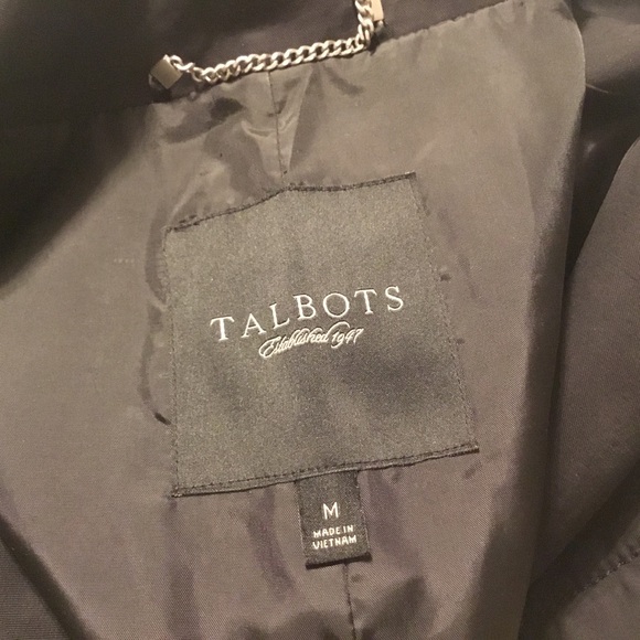 TALBOTS black all weather rain coat anorak M L - Picture 4 of 5